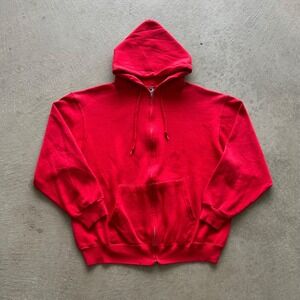 Vintage 90s Ultra Sweats Blank Sweatshirt‎ Size XL Red Full Zip Hoodie
